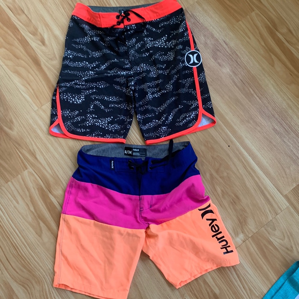2 pairs of Hurley swim/ surf shorts size 8